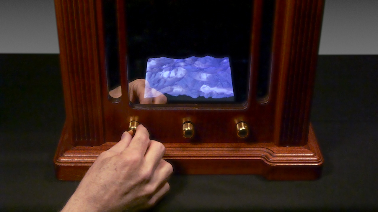"Radio Denali" is a 3d-printed, video-mapped, arduino controlled interactive artwork project image